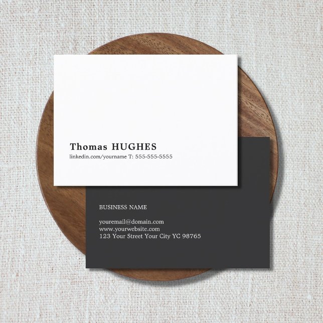 Tarjeta De Visita Consultor blanco negro mínimo profesional (Subido por el creador)