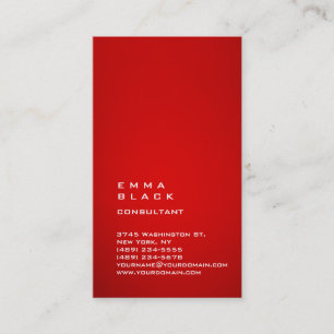 Tarjeta De Visita Consultor blanco rojo impresionante vertical
