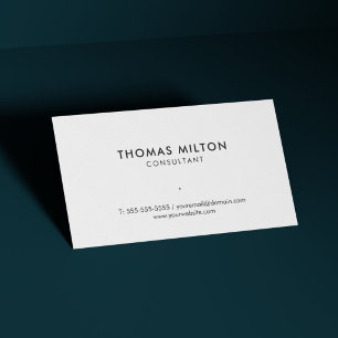 Tarjeta De Visita Consultor Blanco Simple Elegante y Limpio