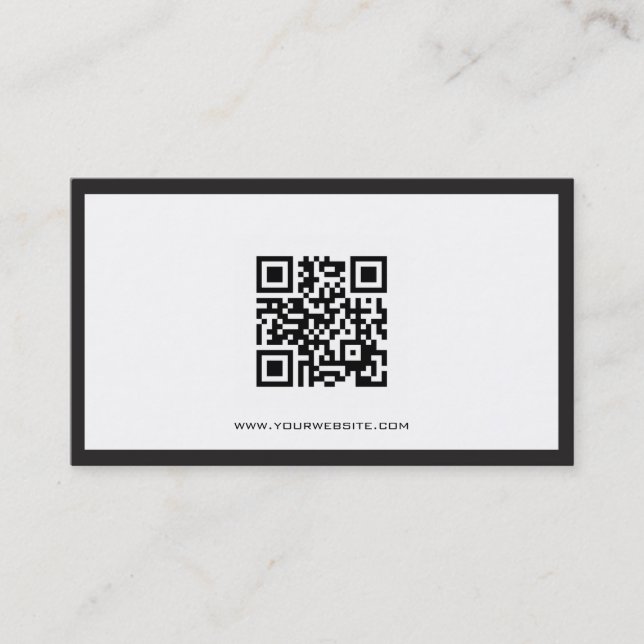 Tarjeta De Visita Consultor blanco y negro del código de QR (Anverso)