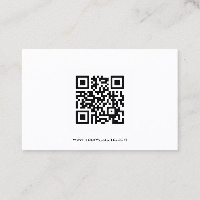 Tarjeta De Visita Consultor blanco y negro del código de QR (Anverso)