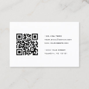 Tarjeta De Visita Consultor blanco y negro del código de QR