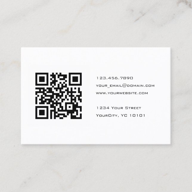 Tarjeta De Visita Consultor blanco y negro del código de QR (Anverso)