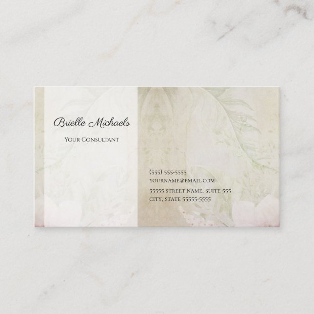Tarjeta De Visita Consultor Botánico Neutral (Anverso)