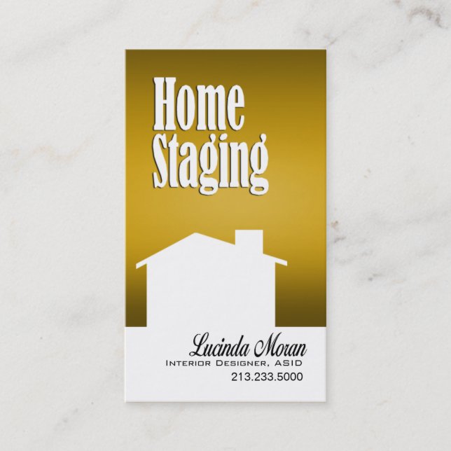 Tarjeta De Visita Consultor casero del diseño del interiorista del (Anverso)