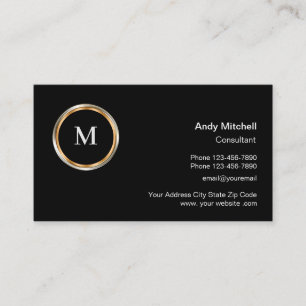 Tarjeta De Visita Consultor comercial de monograma profesional clási