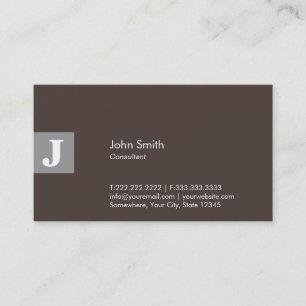 Tarjeta De Visita Consultor con clase del monograma de Brown