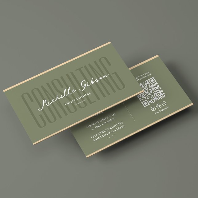 Tarjeta De Visita Consultor Consejero Consultor Sage Elegant (Consultant Counselor Consulting Sage Elegant Business Card
)