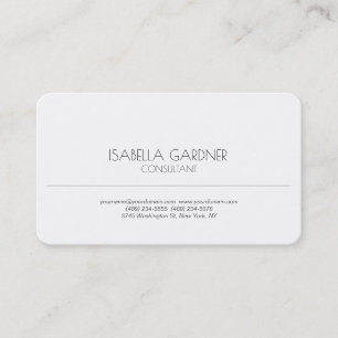 Tarjeta De Visita Consultor creativo Minimalista blanco moderno