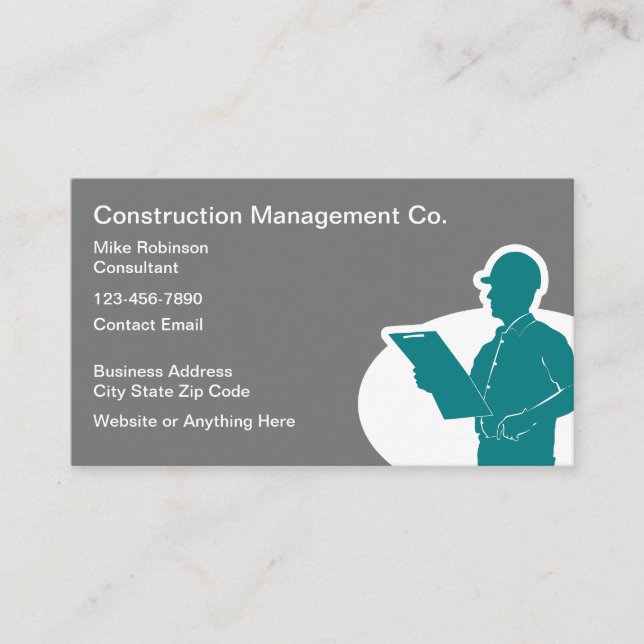 Tarjeta De Visita Consultor de Administración de Construcciones (Anverso)