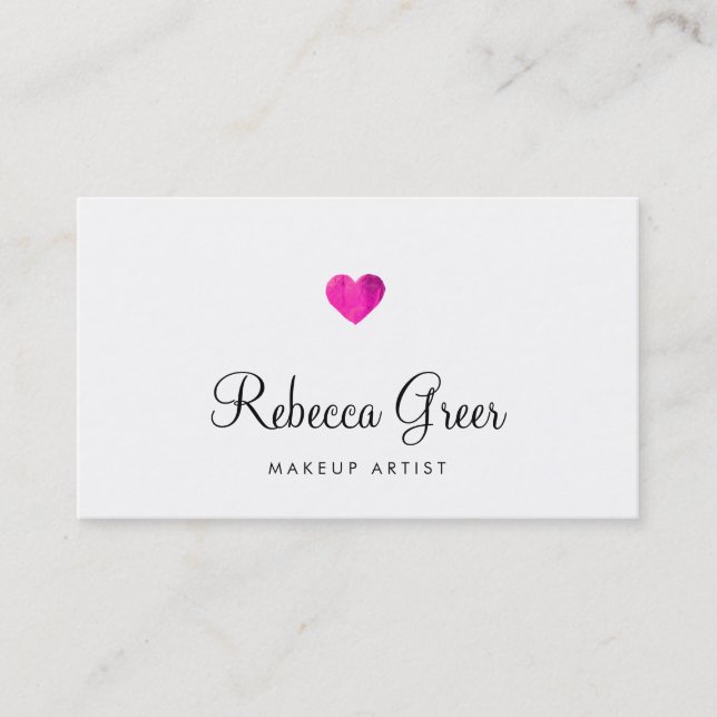 Tarjeta De Visita Consultor de Belleza Moderna del Corazón Rosa (Anverso)