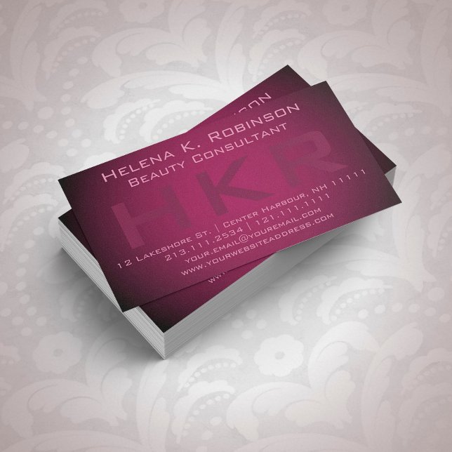 Tarjeta De Visita Consultor de belleza Monograma de gradiente elegan (Subido por el creador)