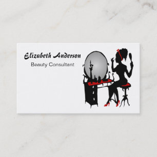 Tarjeta De Visita Consultor de Belleza Vanity Rojo