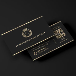 Tarjeta De Visita Consultor de bienes raíces ejecutivo Faux Gold Cre