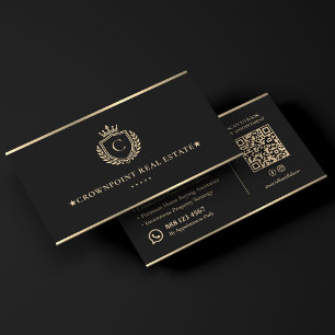 Tarjeta De Visita Consultor de bienes raíces ejecutivo Faux Gold Cre