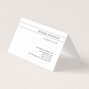 Tarjeta De Visita Consultor de Blanco y Negro Abogado Profesión