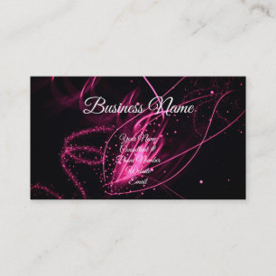Tarjeta De Visita Consultor de caligrafía negra y rosa Glam moderno