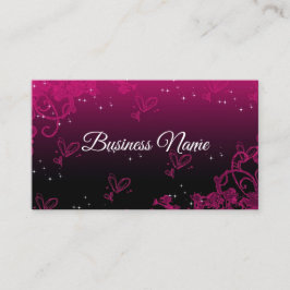 Tarjeta De Visita Consultor de caligrafía rosada y negra