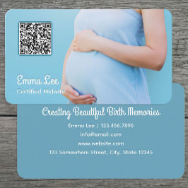 Tarjeta De Visita Consultor de Embarazo de Partera QR