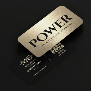 Tarjeta De Visita Consultor de Energía Electricista Negro Falso Oro