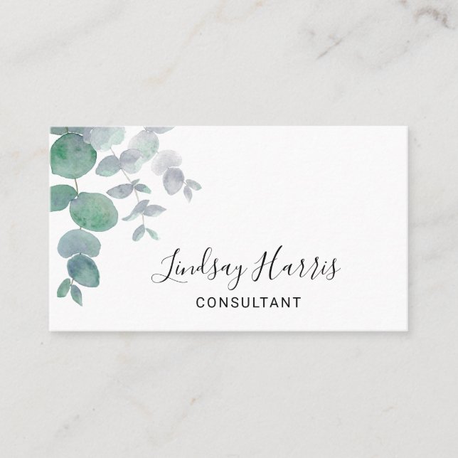 Tarjeta De Visita Consultor de Eucalyptus Greenery (Anverso)