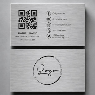Tarjeta De Visita Consultor de gestión Código QR de metal