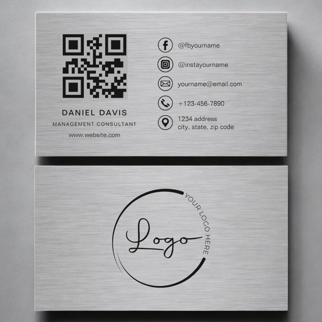 Tarjeta De Visita Consultor de gestión Código QR de metal (Subido por el creador)