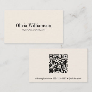 Tarjeta De Visita Consultor de Hipotecas Moderno Minimalista Profesi
