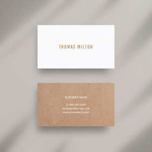 Tarjeta De Visita Consultor de Kraft Blanco Impreso Minimalista