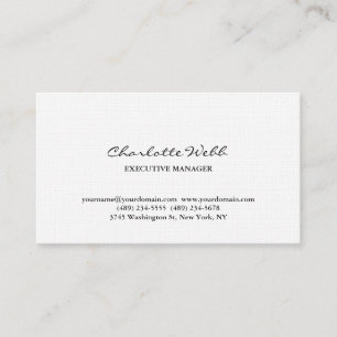 Tarjeta De Visita Consultor de línea de escritura clásica simple