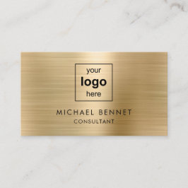 Tarjeta De Visita Consultor de logotipos de negocios de oro modernos