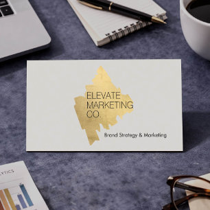 Tarjeta De Visita Consultor de Marketing de Lujo Logo Dorado