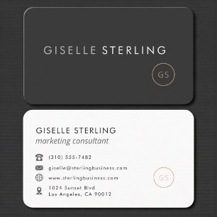 Tarjeta De Visita Consultor de Marketing Profesional Negro