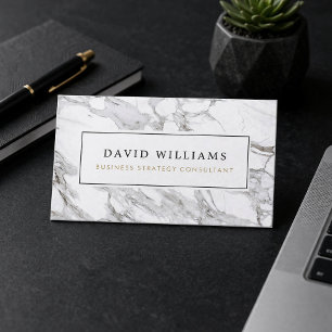 Tarjeta De Visita Consultor de Mármol Minimalista