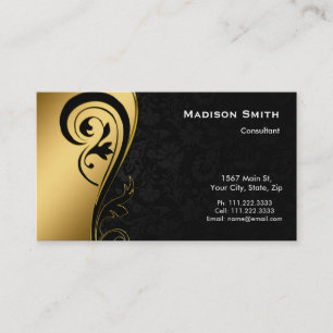 Tarjeta De Visita Consultor de Metal de Oro Profesional Moderno