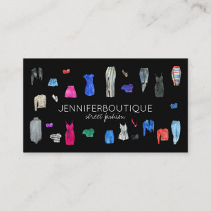 Tarjeta De Visita Consultor de moda callejera Ropa emergente Negro