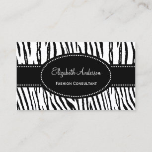 Tarjeta De Visita Consultor de moda cebra