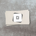 Tarjeta De Visita Consultor de monograma blanco gris de Guay moderno<br><div class="desc">Diseño sencillo y elegante de tarjetas de visita con un fondo único de efecto de papel,  un patrón de rectángulo gris/blanco y su monograma. Perfecto para consultor,  interiorista.</div>
