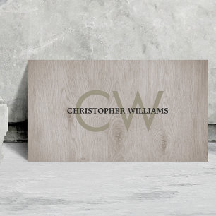 Tarjeta De Visita Consultor de Monograma de Madera Moderno y Elegant