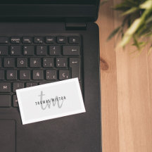 Consultor de Monograma Gris Blanco Moderno