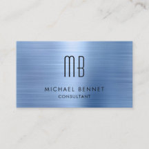 Consultor de Monograma Metálico Azul Elegante