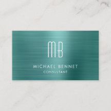 Consultor de Monograma Metálico Verde Elegante