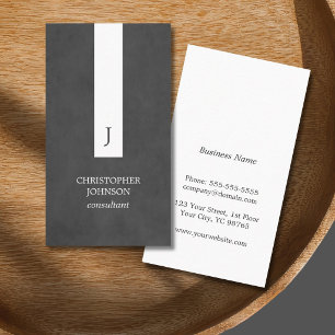 Tarjeta De Visita Consultor de Monograma Moderno Elegante con Franja