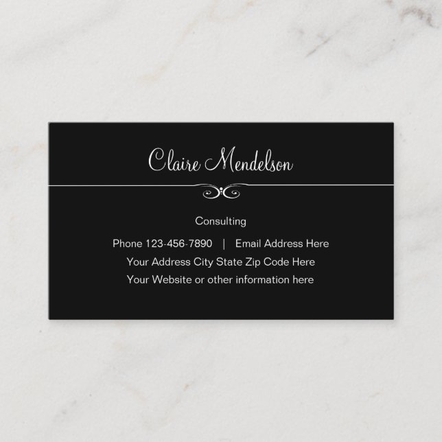 Tarjeta De Visita Consultor de negocio con clase (Anverso)