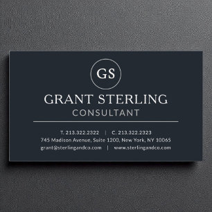 Tarjeta De Visita Consultor de negocios Black Silver Luxury