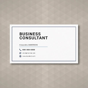 Tarjeta De Visita Consultor de Negocios Minimalista