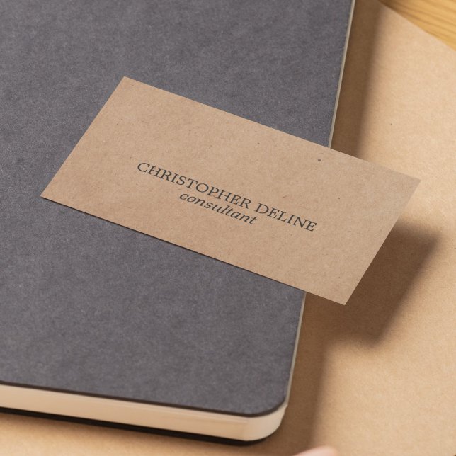 Tarjeta De Visita Consultor de papel Kraft elegante y sencillo (Subido por el creador)