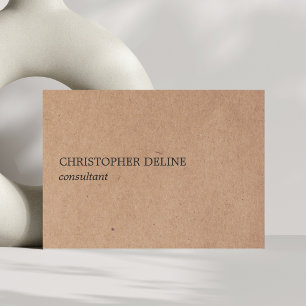 Tarjeta De Visita Consultor de papel kraft (impreso) simple y elegan
