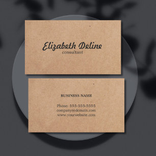 Tarjeta De Visita Consultor de papel kraft simple y elegante