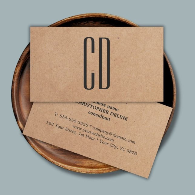 Tarjeta De Visita Consultor de Papel Monograma moderno y elegante (Subido por el creador)